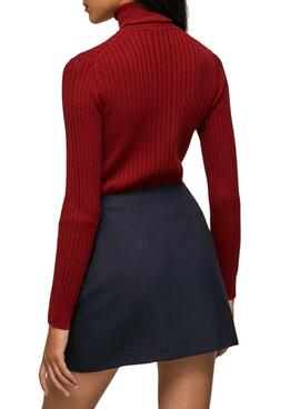 Jersey Pepe Jeans Cuello Alto Bella Mujer Rojo