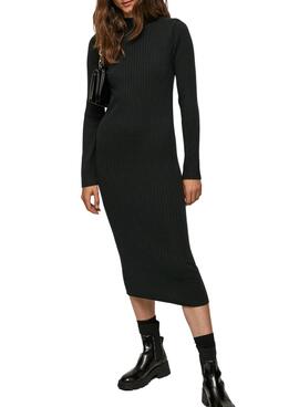 Vestido Pepe Jeans Midi Belinda Para Mujer Negro