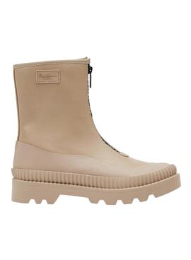 Botines Pepe Jeans Gum Zip Para Mujer Beige