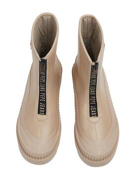 Botines Pepe Jeans Gum Zip Para Mujer Beige