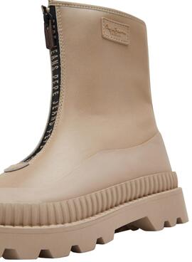 Botines Pepe Jeans Gum Zip Para Mujer Beige