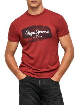 Camiseta Pepe Jeans Logo Seth Para Hombre Rojo 
