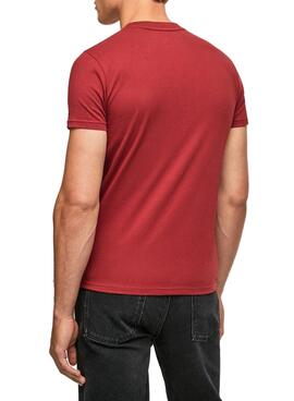 Camiseta Pepe Jeans Logo Seth Para Hombre Rojo 