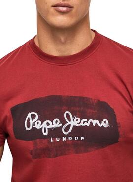 Camiseta Pepe Jeans Logo Seth Para Hombre Rojo 