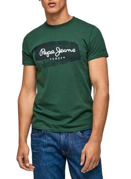 Camiseta Pepe Jeans Logo Seth para Hombre Verde