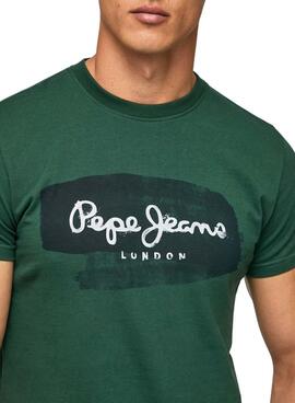 Camiseta Pepe Jeans Logo Seth para Hombre Verde