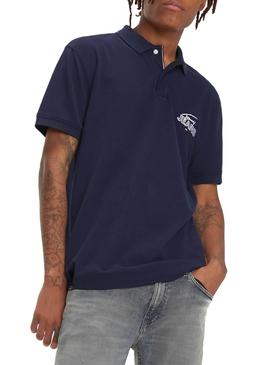 Polo Tommy Jeans Solid Graphic Marino Hombre
