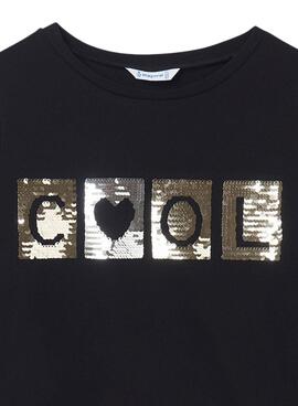 Camiseta Mayoral Mensaje Cool Para Niña Negra