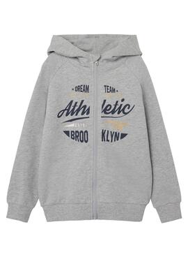 Sudadera Name It Nillinge Cremallera Niño Gris