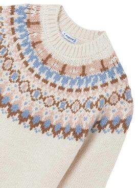 Jersey Mayoral Jacquard Colores Para Niña Beige