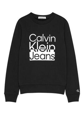 Sudadera Calvin Klein Box Logo para Niña Negra