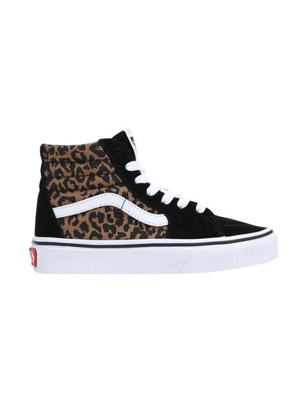 Antibióticos Día del Niño Editor Zapatillas Vans Sk8 Hi Leopardo para Niña Negro