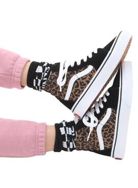 Zapatillas Vans Sk8 Hi Leopardo para Niña Negro