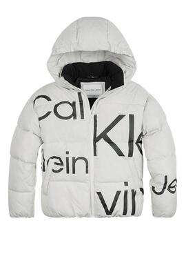 Chaqueta Calvin Klein Bold Logo para Niña Blanca