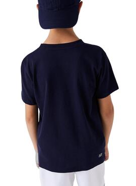 Camiseta Lacoste Sport Cocodrilo para Niño Negro