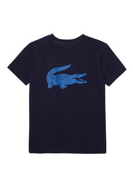 Camiseta Lacoste Sport Cocodrilo para Niño Negro