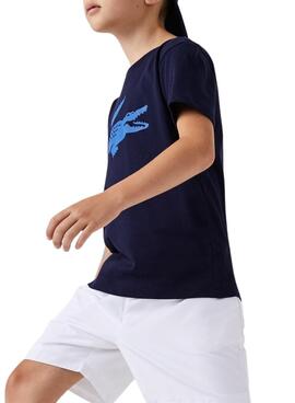 Camiseta Lacoste Sport Cocodrilo para Niño Negro