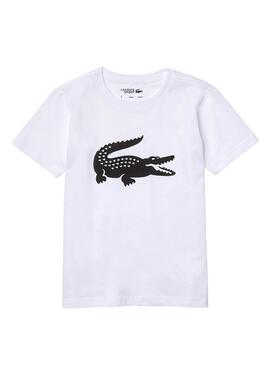 Camiseta Lacoste Sport Cocodrilo para Niño Blanca