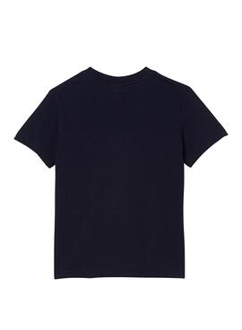 Camiseta Lacoste Color Block para Niño Marina