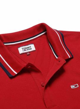 Polo Tommy Jeans Clasico Rojo Hombre