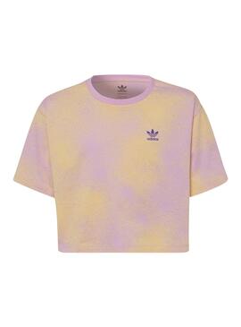 Camiseta Adidas Graphic Print Cropped Niña Rosa