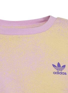 Camiseta Adidas Graphic Print Cropped Niña Rosa