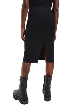 Falda Calvin Klein Midi Punto para Mujer Negra