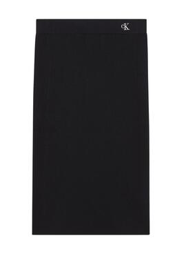 Falda Calvin Klein Midi Punto para Mujer Negra