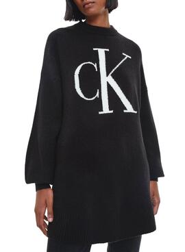 Jersey Calvin Klein Chenilla Suave Mujer Negro