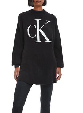 Jersey Calvin Klein Chenilla Suave Mujer Negro