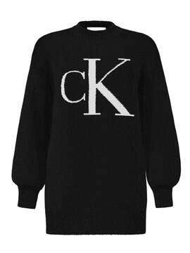 Jersey Calvin Klein Chenilla Suave Mujer Negro