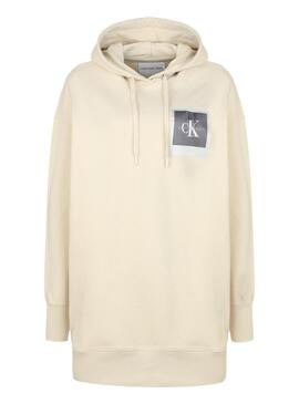 Sudadera Calvin Klein Vestido para Mujer Beige