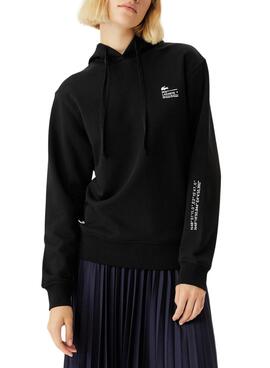 Sudadera Lacoste Loose Fit para Mujer Negra