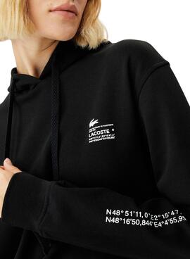 Sudadera Lacoste Loose Fit para Mujer Negra