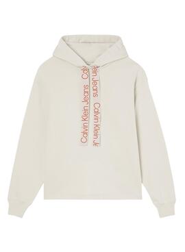 Sudadera Calvin Klein Oversized para Mujer Beige