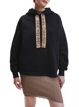 Sudadera Calvin Klein Oversized para Mujer Negra