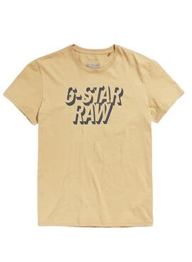 Camiseta G-Star Retro Shadow para Hombre Beige