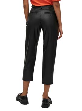 Pantalón Vila Vidagmar Polipiel para Mujer Negro 