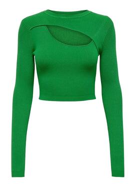 Jersey Only Liza Peek a Boo para Mujer Verde