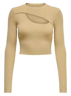 Jersey Only Liza Peek a Boo para Mujer Beige