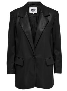 Blazer Only Lana Polipiel para Mujer Negra