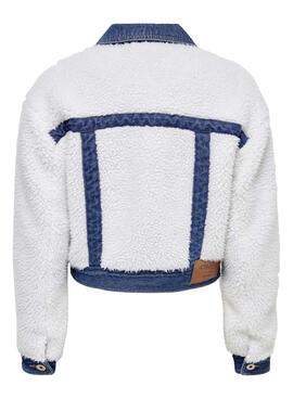 Chaqueta Only Anna Mix Teddy para Mujer Blanca