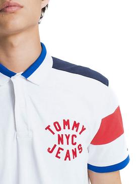 Polo Tommy Jeans Essential Badge Blanco