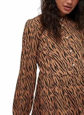 Vestido Vila Vifreda Animal Print para Mujer Camel