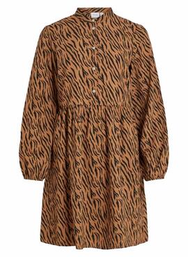 Vestido Vila Vifreda Animal Print para Mujer Camel