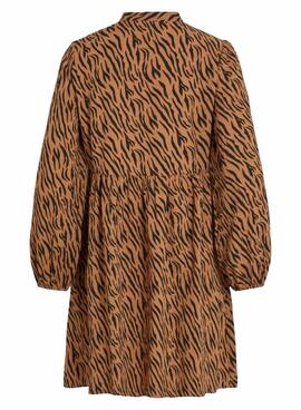 Vestido Vila Vifreda Animal Print para Mujer Camel