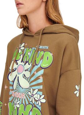 Sudadera Only Bloom Oversize para Mujer Marrón