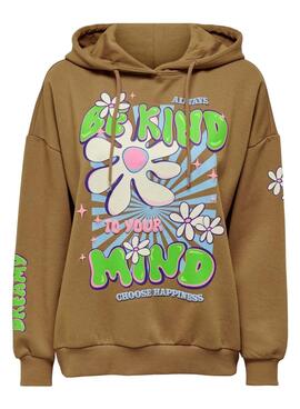 Sudadera Only Bloom Oversize para Mujer Marrón