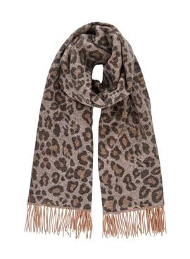 Bufanda Pieces Jira Animal Print Mujer Tostada