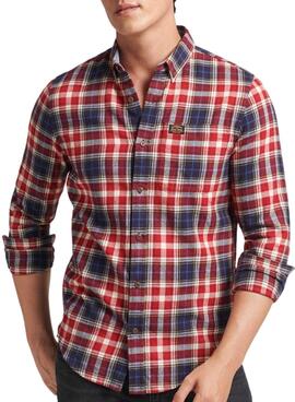 Camisa Superdry Leñador Cuadros para Hombre Roja